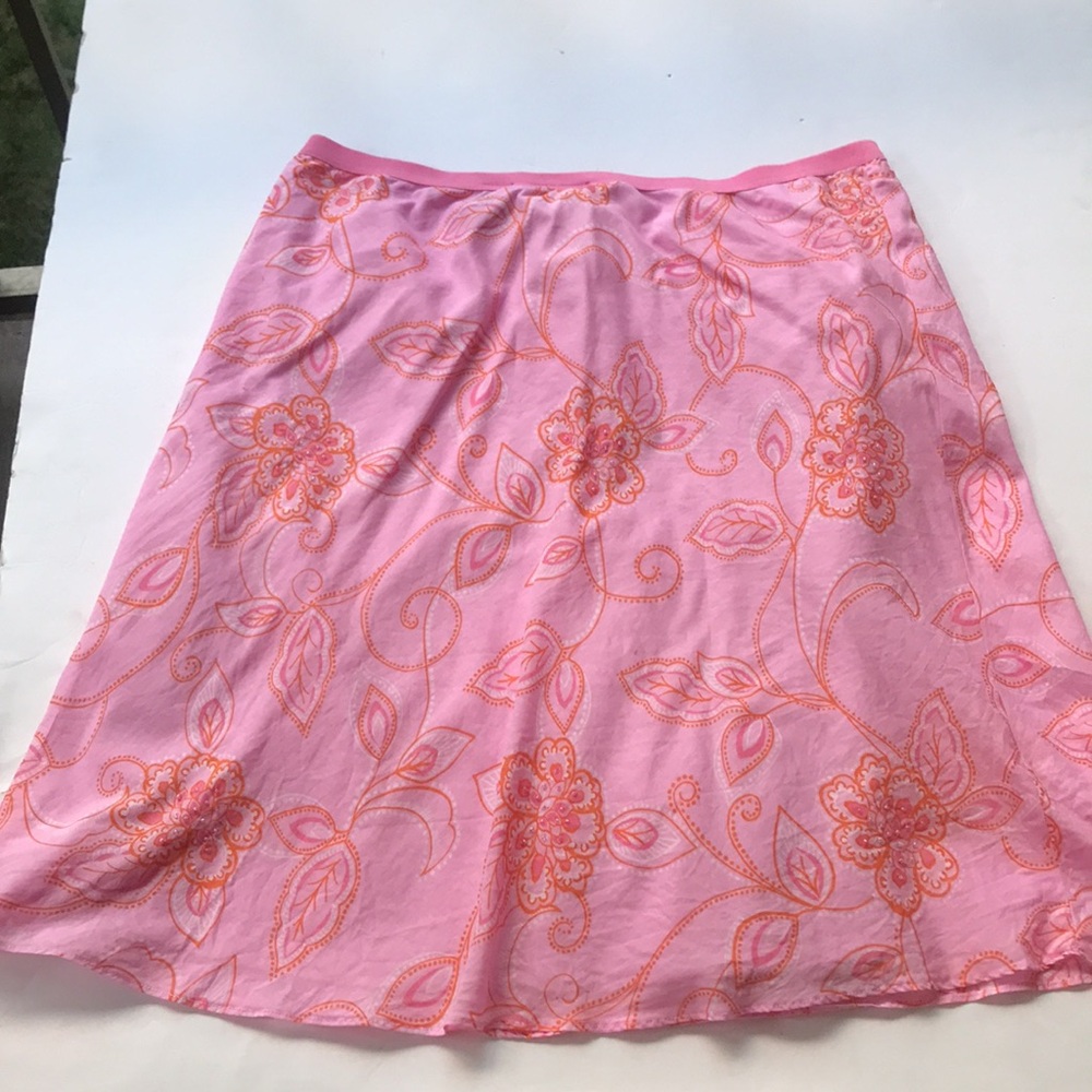 Vintage Y2k Barbie Pink Print Romantic Midi Skirt Rare 90‘s Pastel Ballet Large - Picture 9 of 16